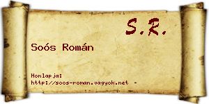 Soós Román névjegykártya
